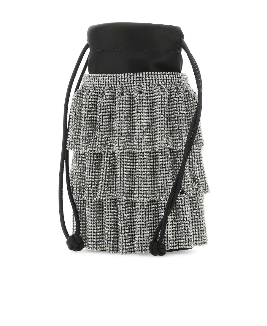 Alexander Wang Crystal-mesh Bucket Bag In Gray
