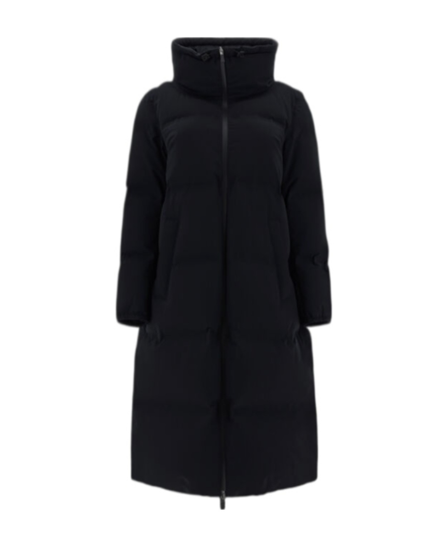 Herno Padded Zip-up Trench Coat In Black