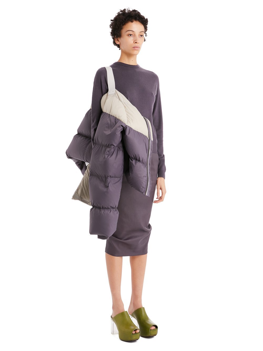 Rick Owens Two-tone Puffer Jacket In Gray