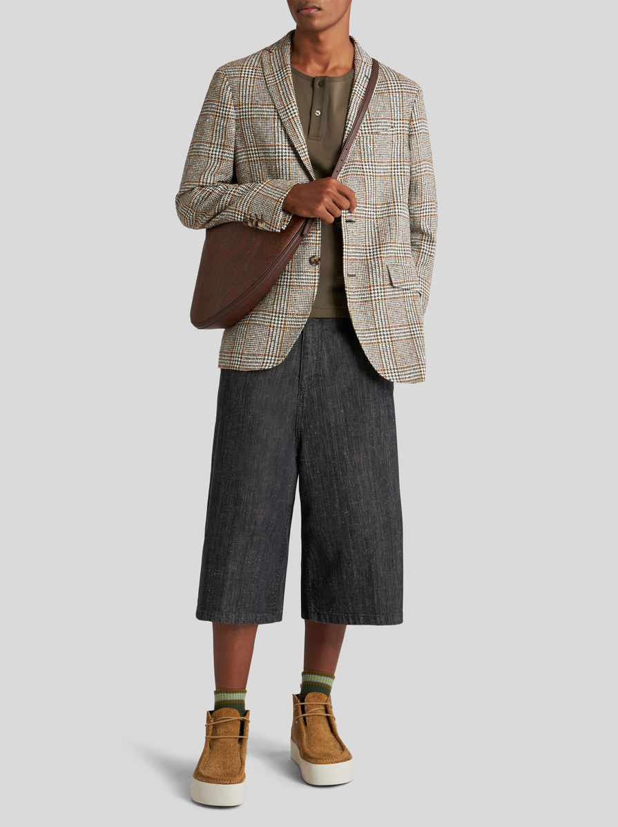 Etro Checked Houndstooth Blazer In Nude