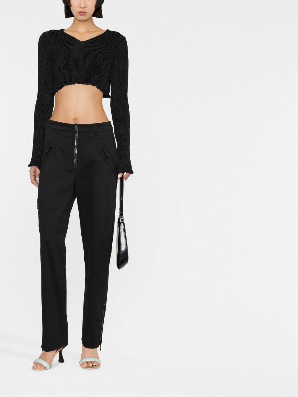 Jacquemus La Maille Santon Cropped Top In Black