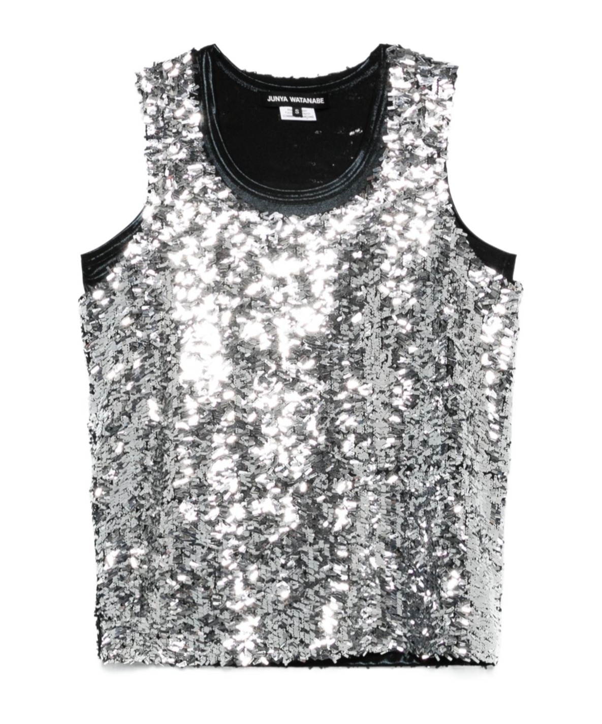 Shop Junya Watanabe Silver Sequin Embellished Top