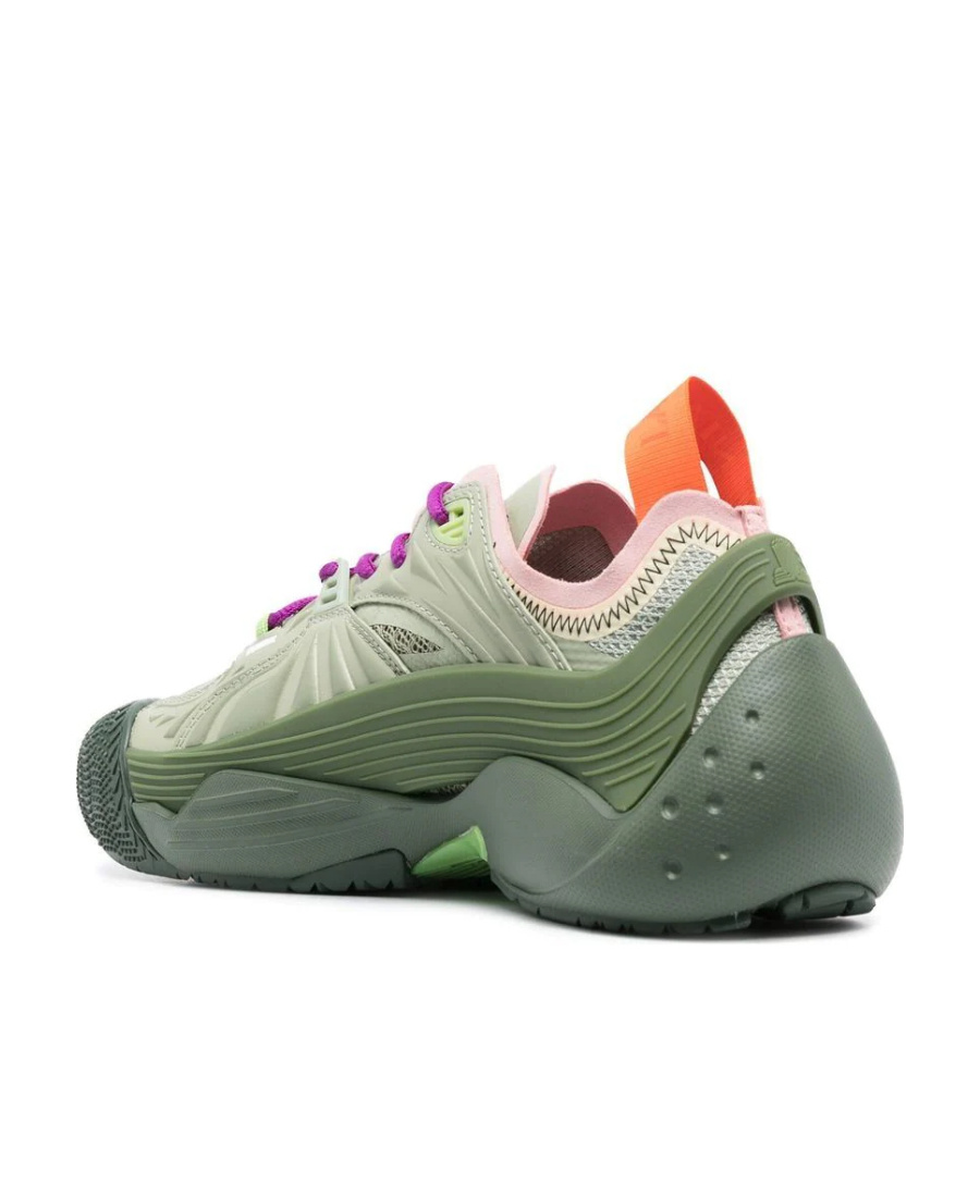 Lanvin Multi-panel Lace-up Sneakers In Gray