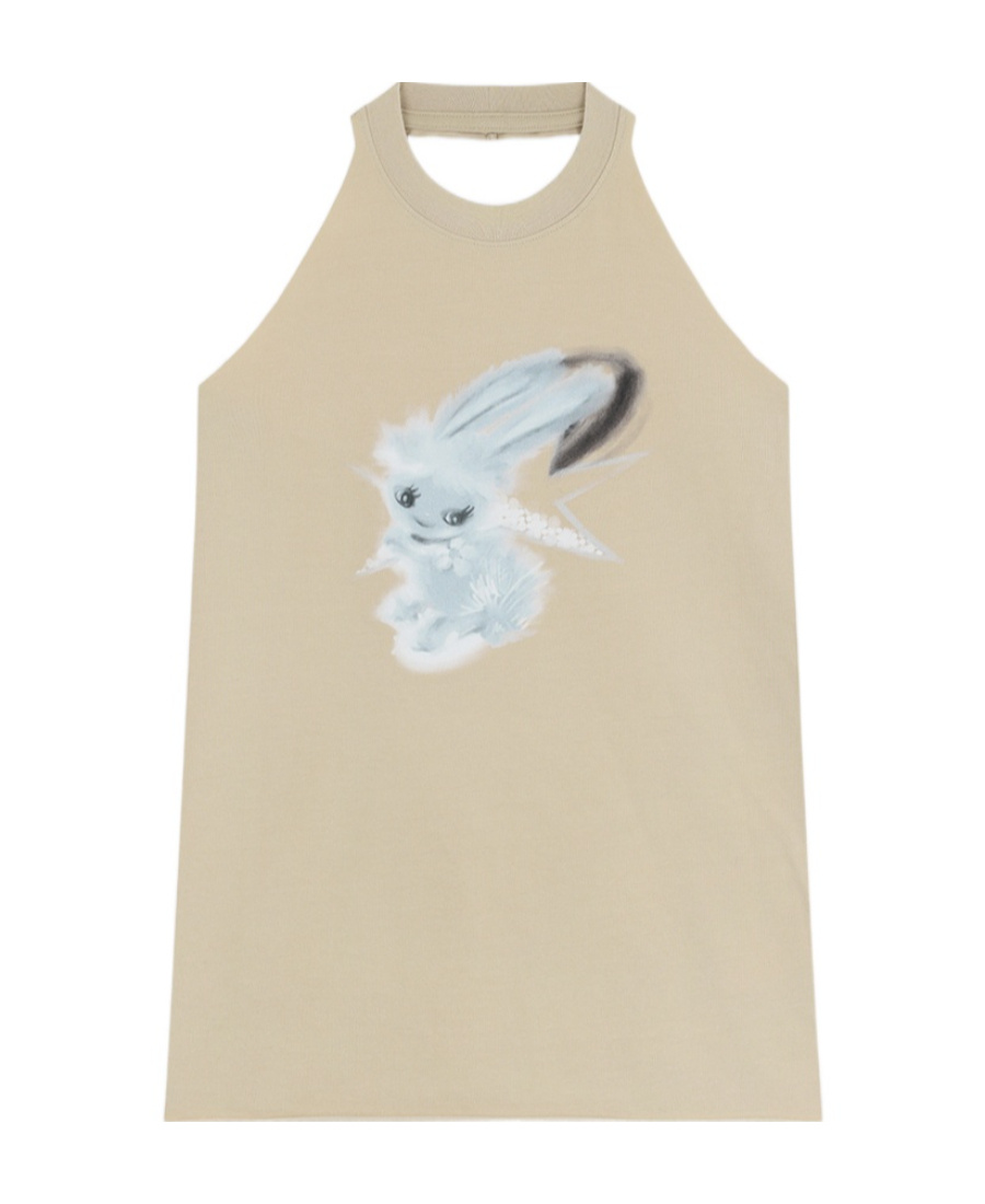 We11 Done Beige Halter Tank Top In Nude