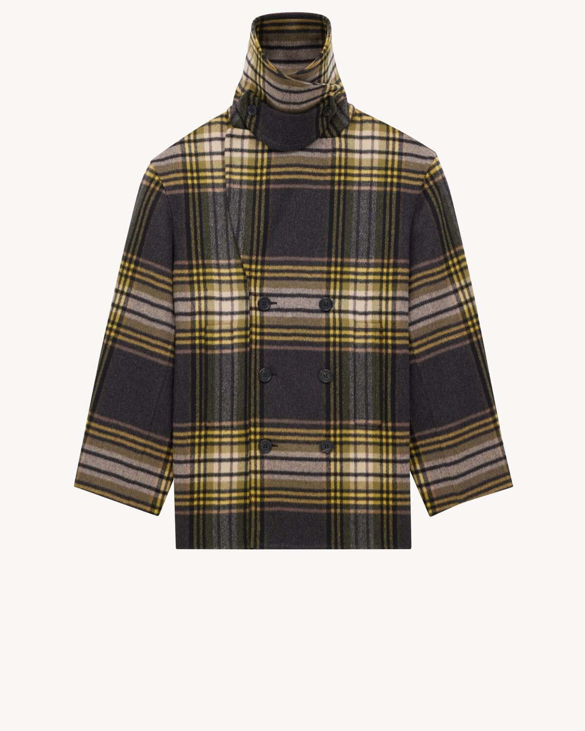 Saint Laurent Caban Coat Coats And Trench Coats Multicolor In Brown
