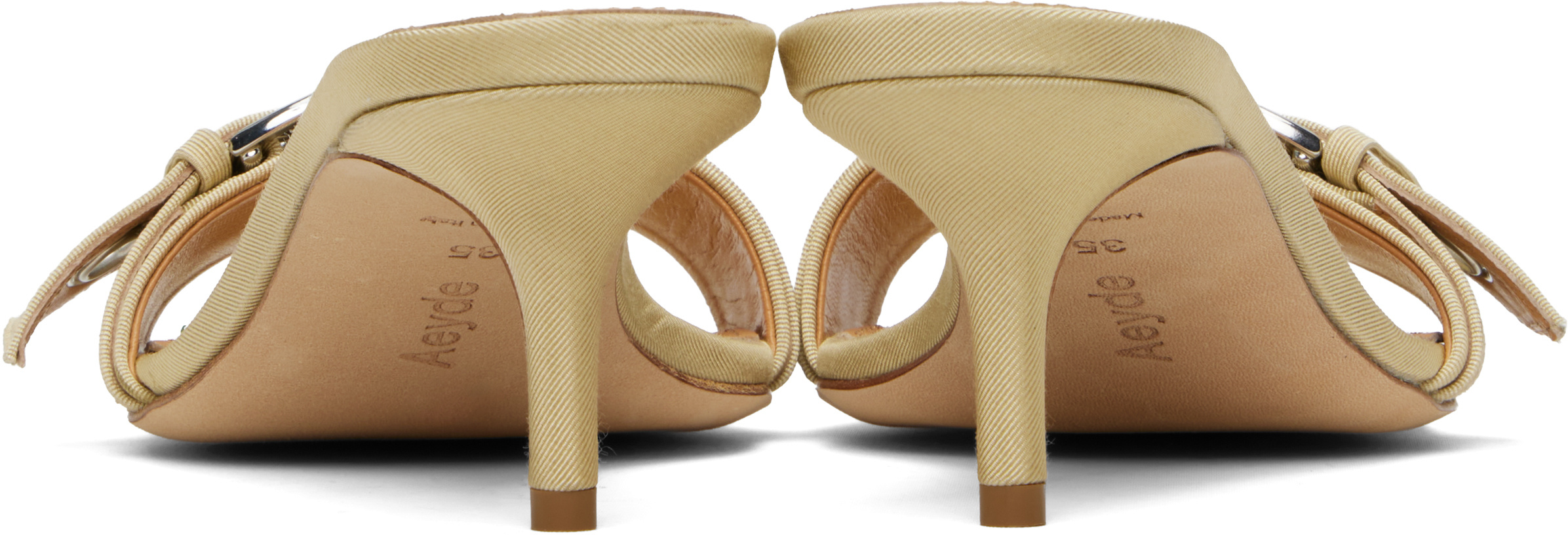Aeyde Ilvy Eyelet Grosgrain High Heel Sandals In Neutral