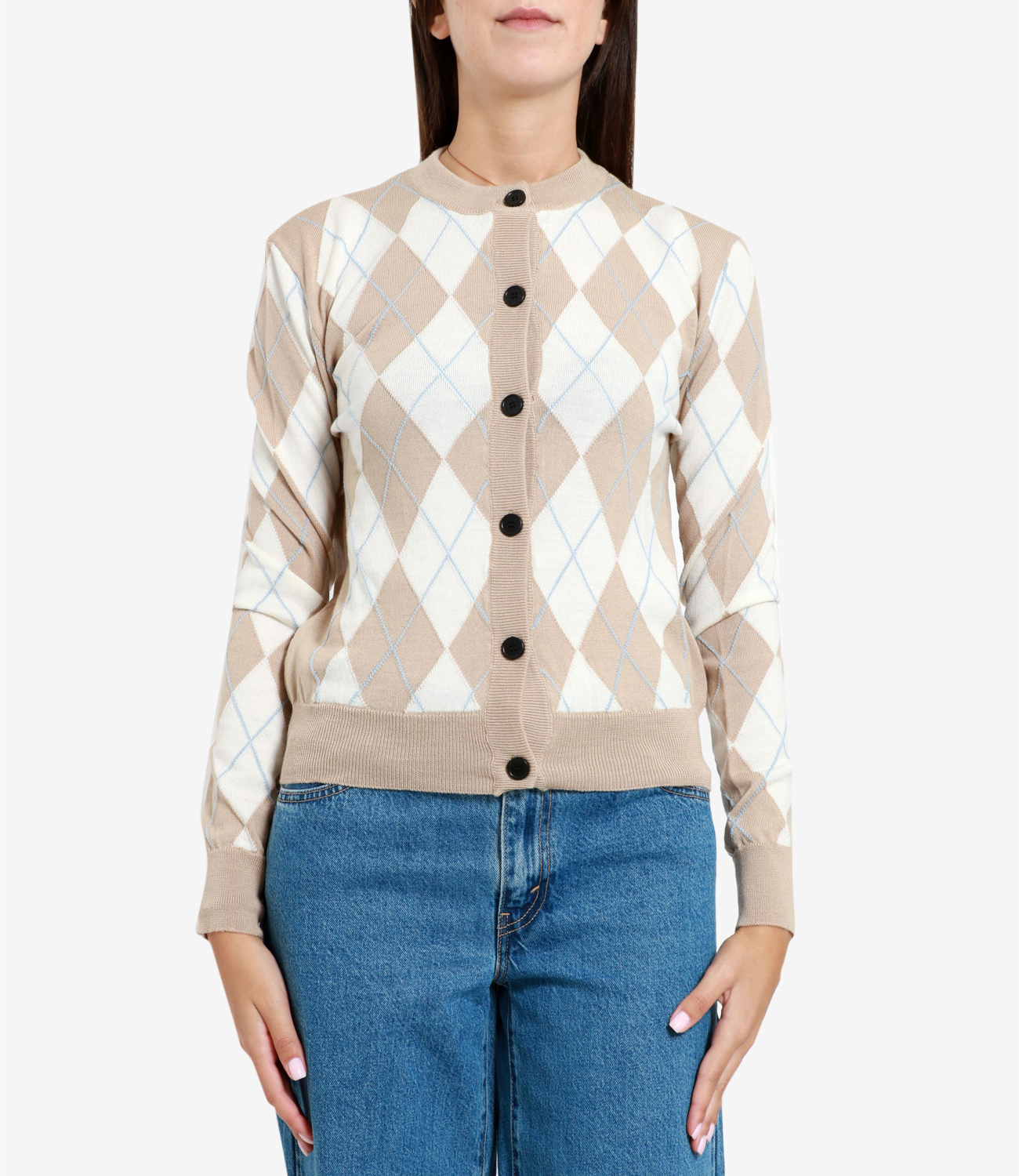 Msgm Woman Cardigan Beige Size L Virgin Wool In Nude