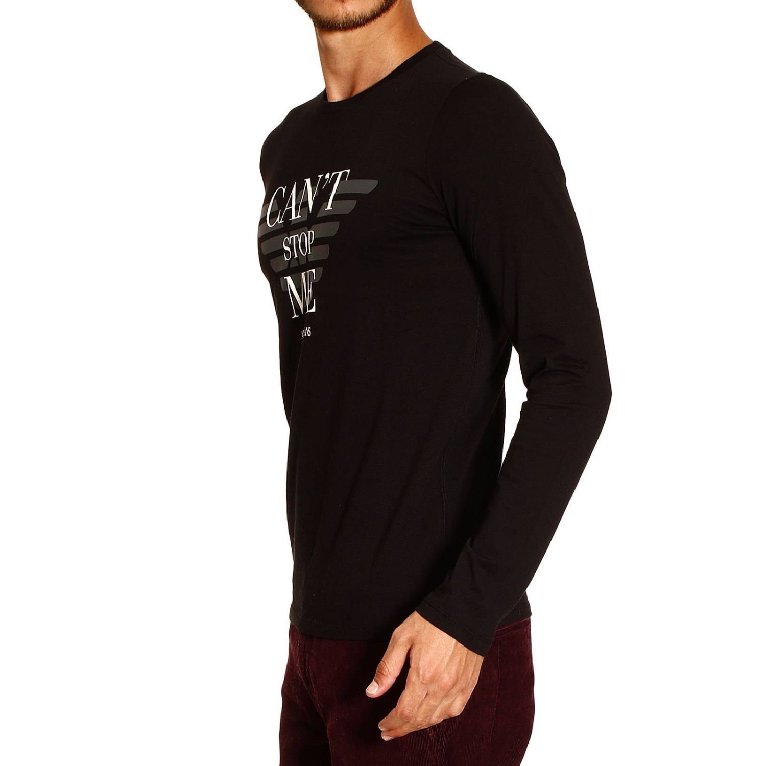 ARMANI JEANS LOGO LONG-SLEEVED T-SHIRT