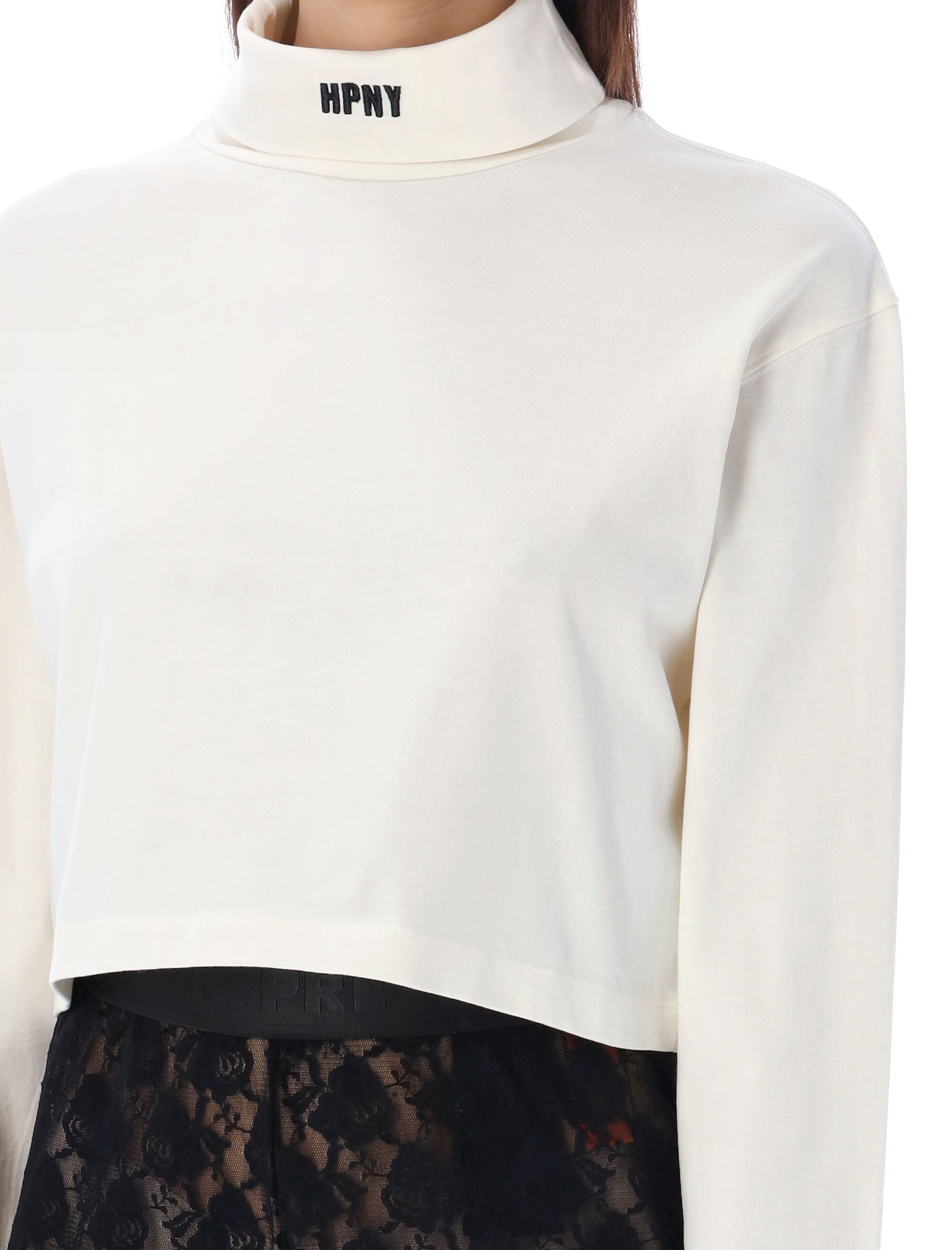 Heron Preston Hpny Crop Ls Rollneck In White