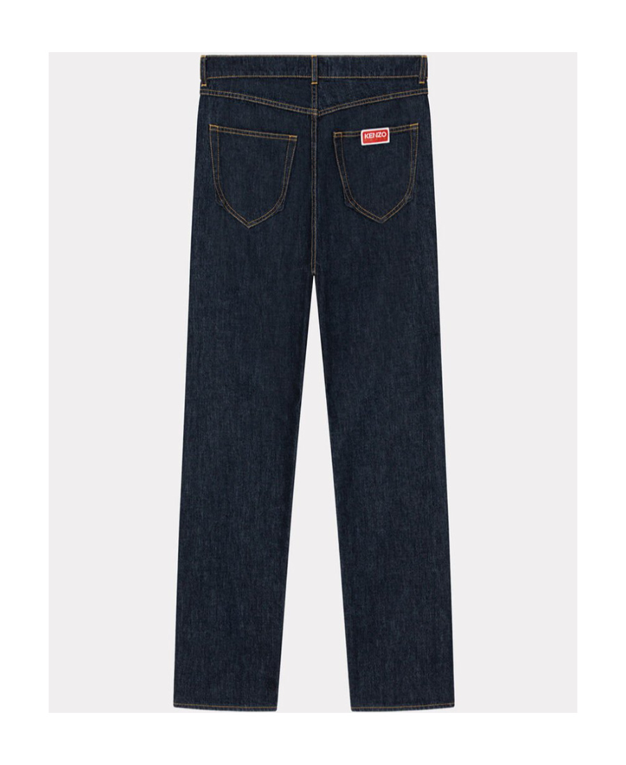 Kenzo Drawn Varsity Straight-leg Jeans In Black