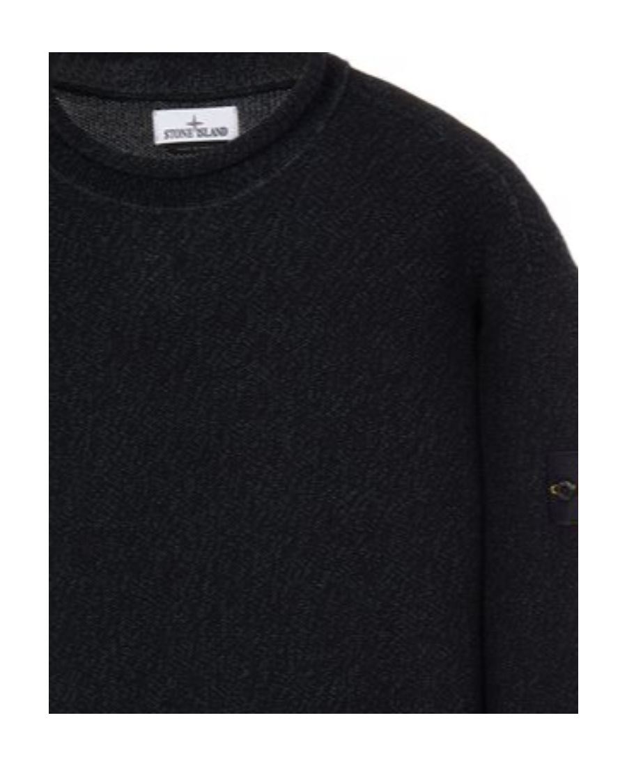 Stone Island Logo Round Neck Sweater In Green