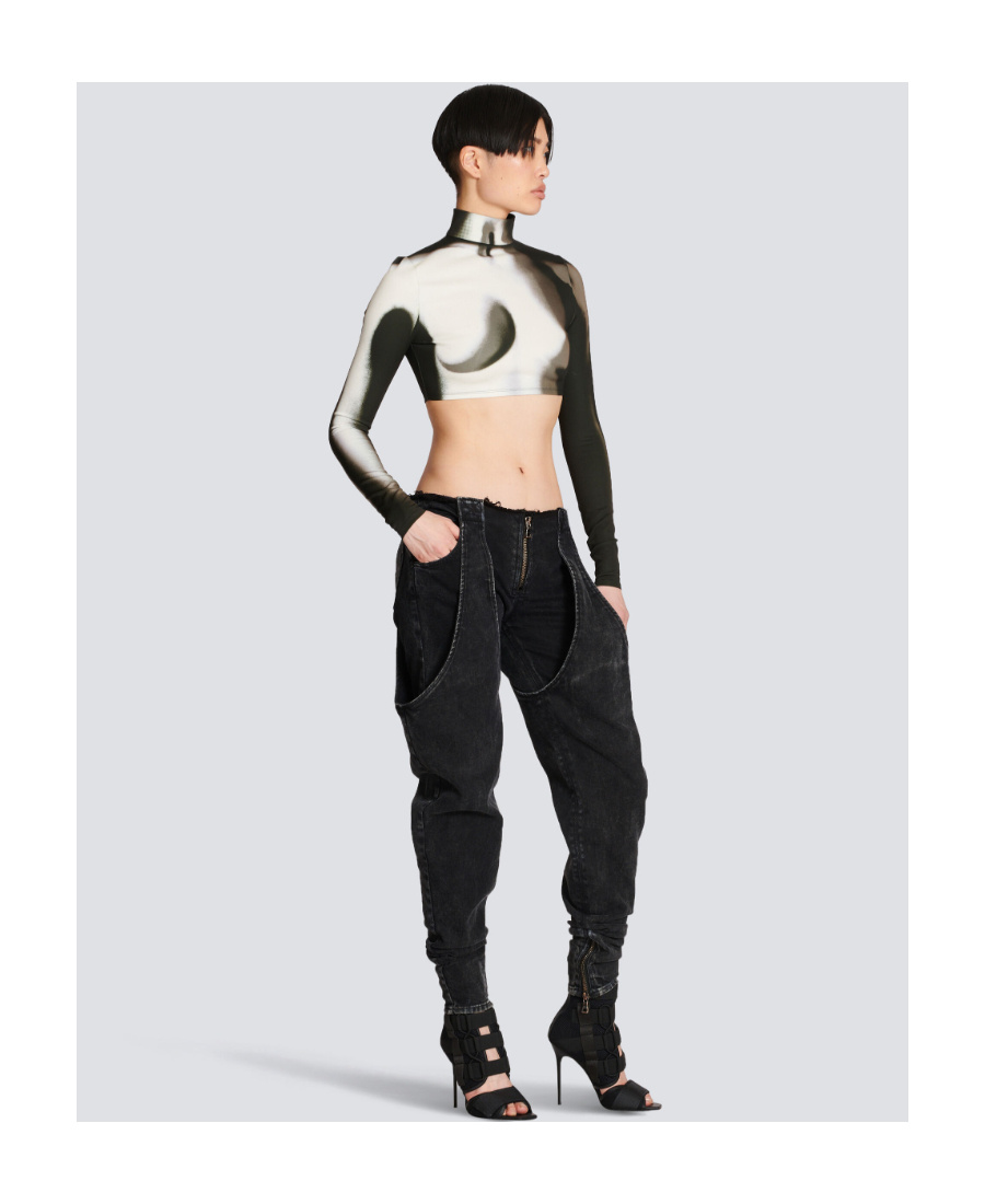 Balmain Low-rise Washed Cotton Jeans In Black