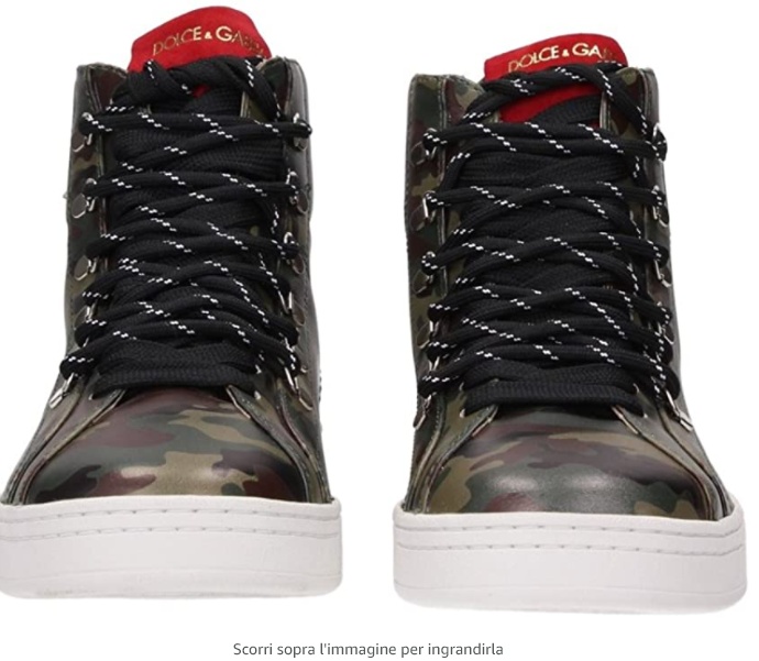 Dolce & Gabbana Camouflage Straps Casual Sneakers In Black