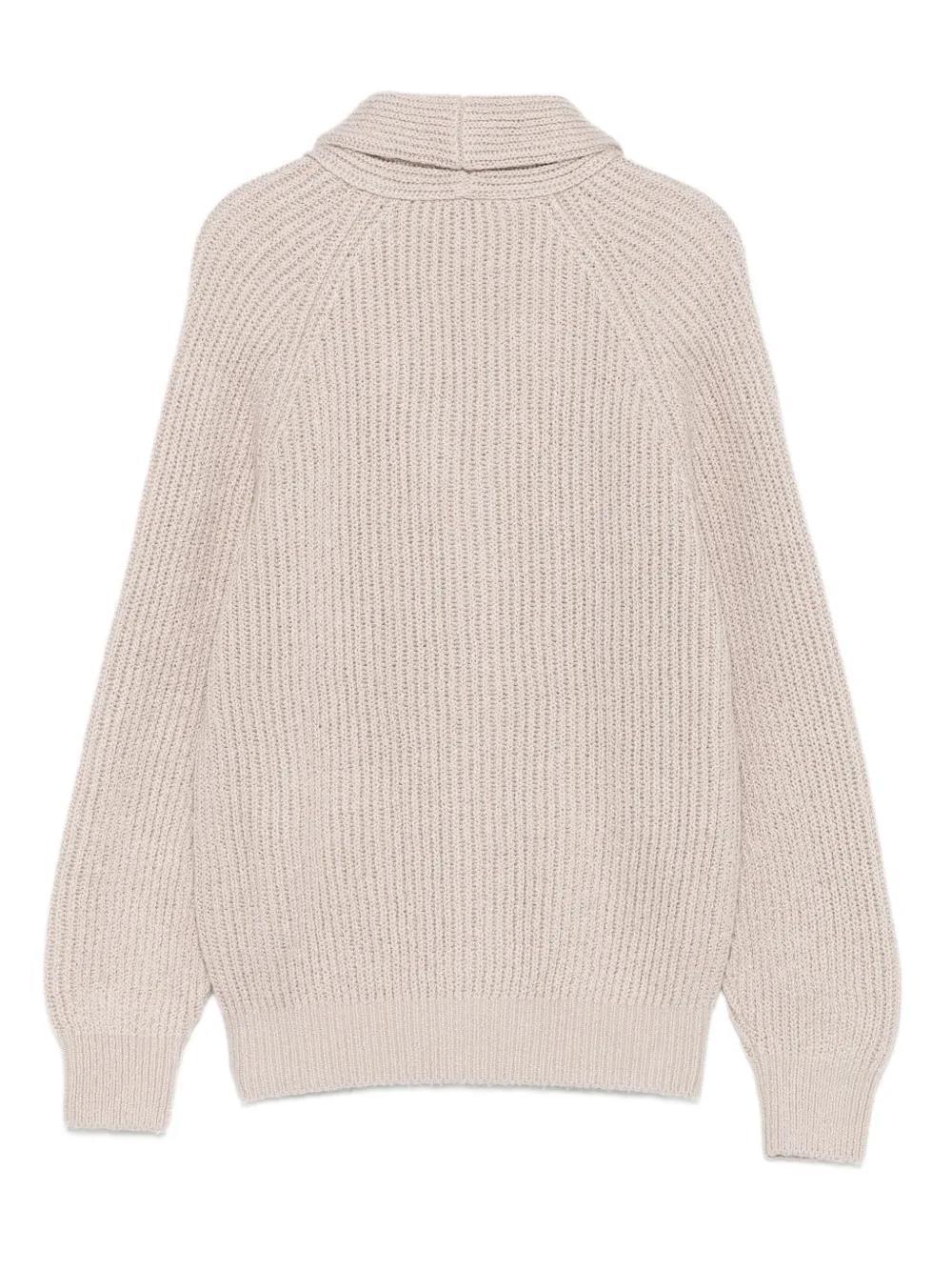 Brunello Cucinelli Long-sleeved Sweater In Neutral
