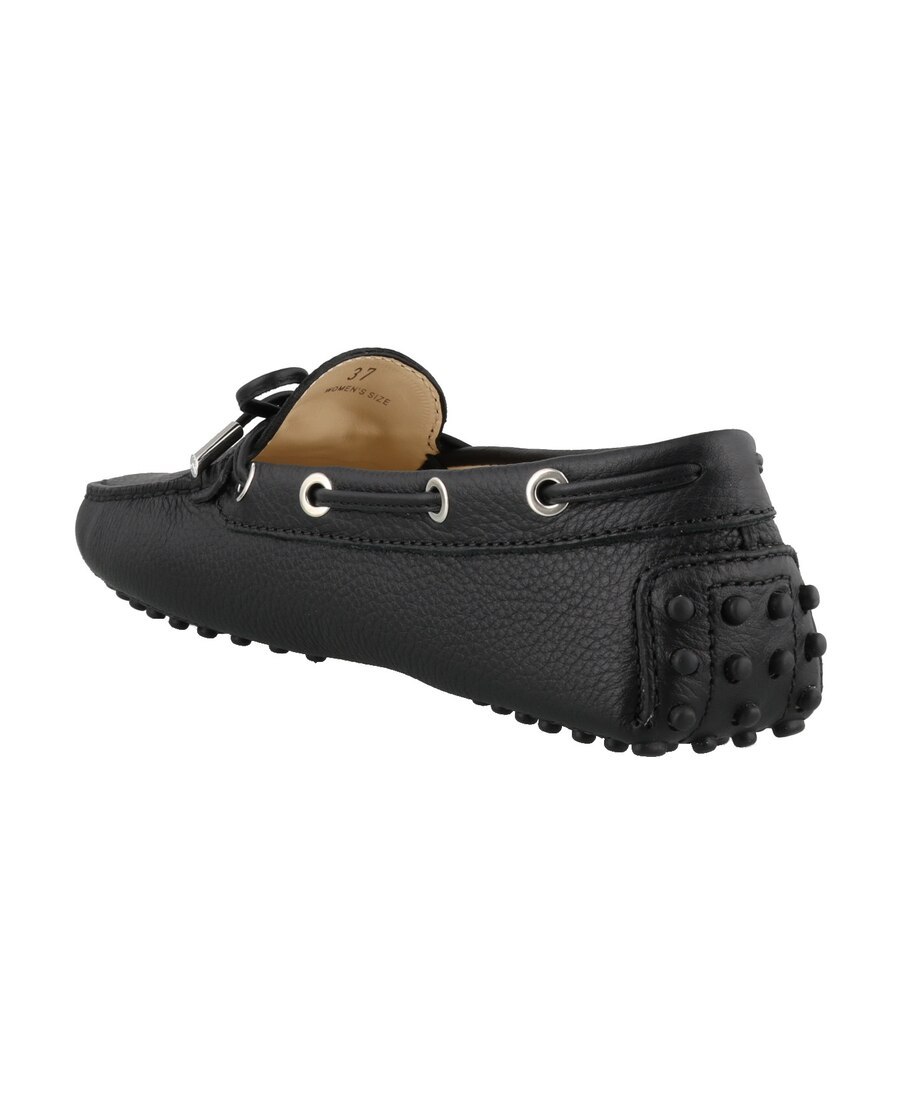 Tod's Pebbled Leather Loafers In Black