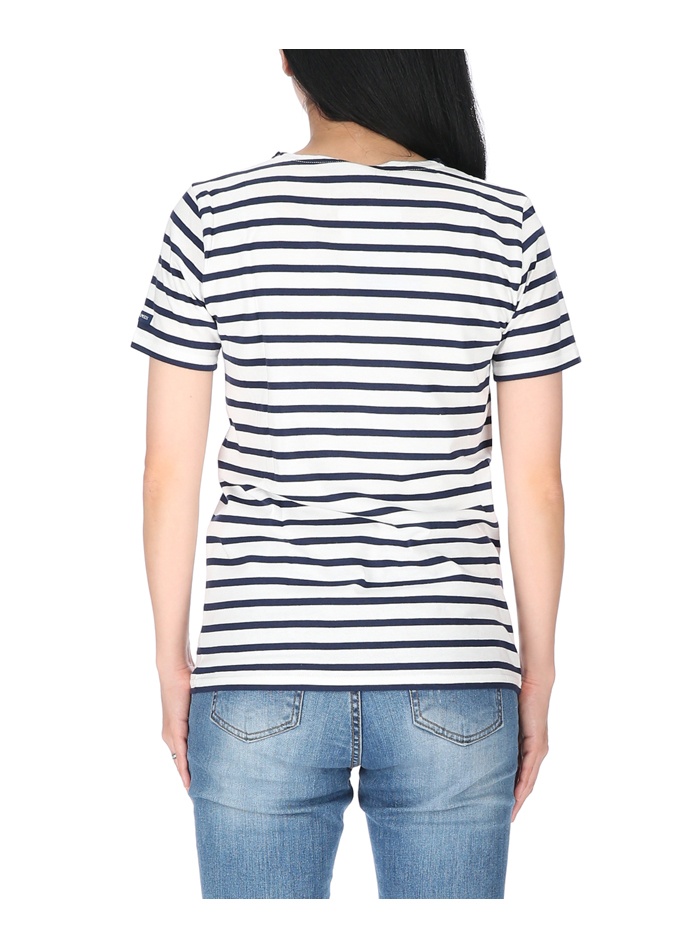 Saint James Stripe Detail Short-sleeved T-shirt In White