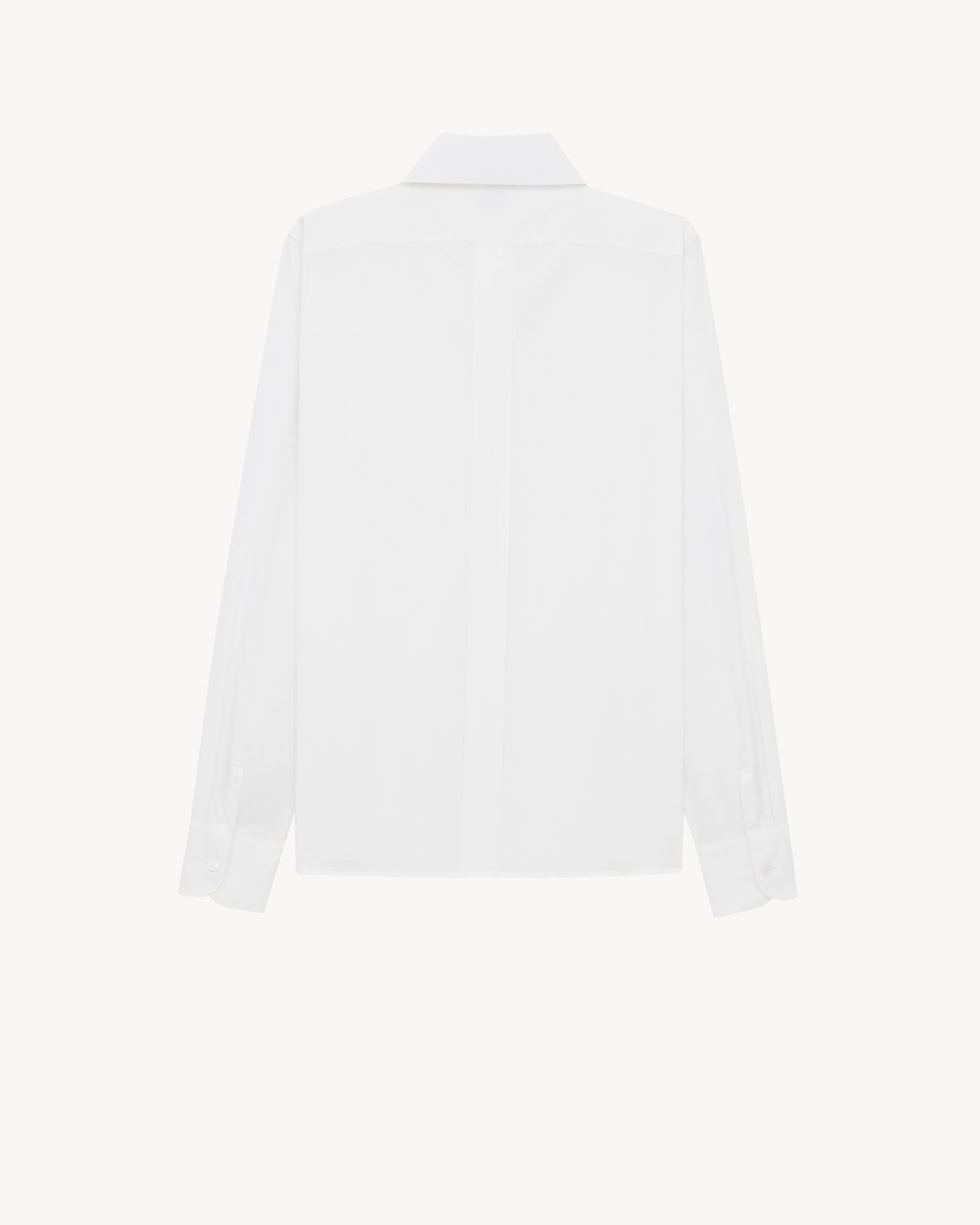 Saint Laurent Cassandre Shirt In Self-stripe Cotton Poplin In White