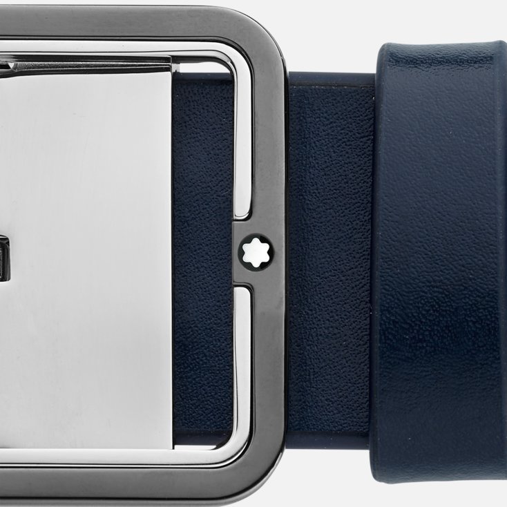 Montblanc Reversible Leather Belt In Black