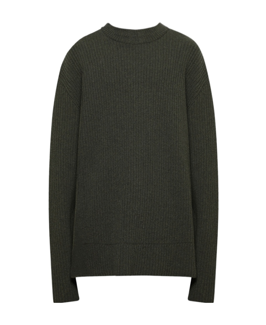 Givenchy Ribbed-knit Wool Crew-neck Jumper In Green