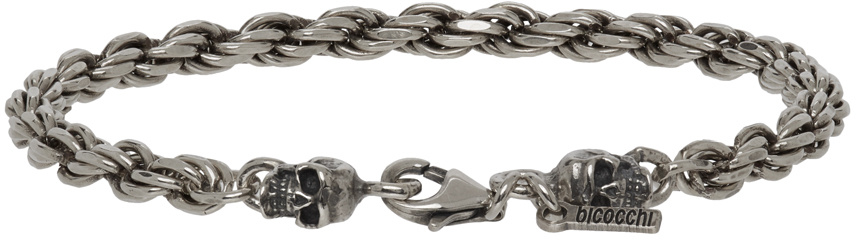 Emanuele Bicocchi Exclusive Sale Of Silver Rope Chain Bracelet In Gray