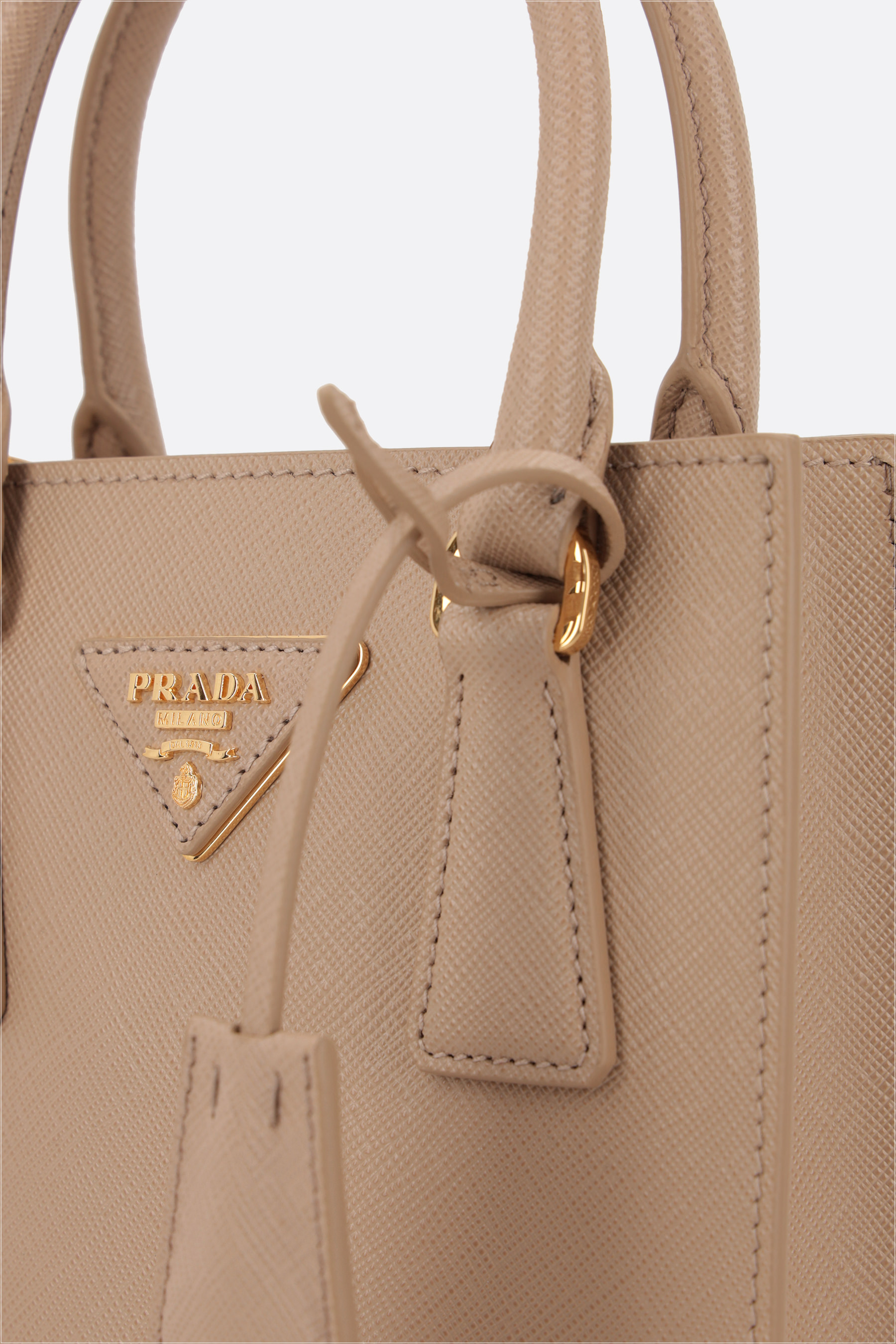 Prada Mini Zip Saffiano Leather Crossbody Bag In Yellow