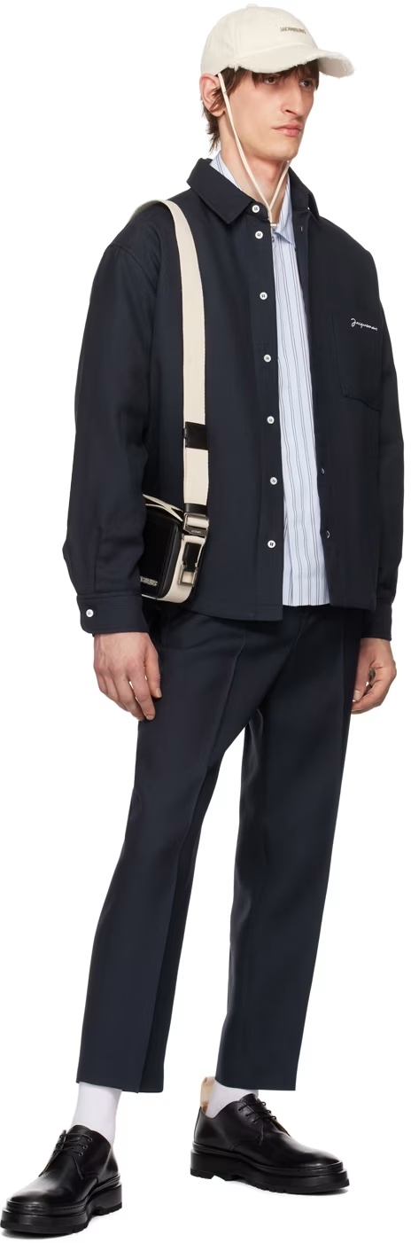 Jacquemus Casual Pants With Waist And Loop Straps In Black
