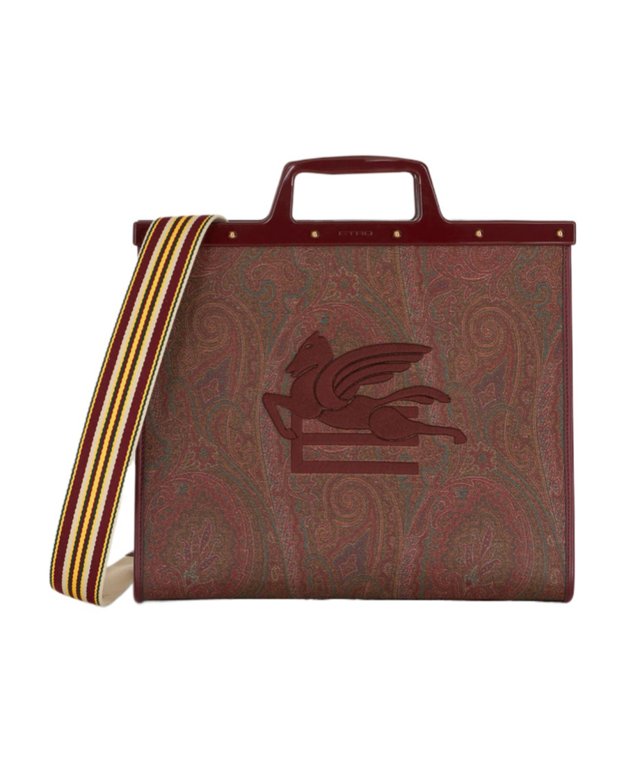 Etro Love Trotter Tote Bag Red In Brown