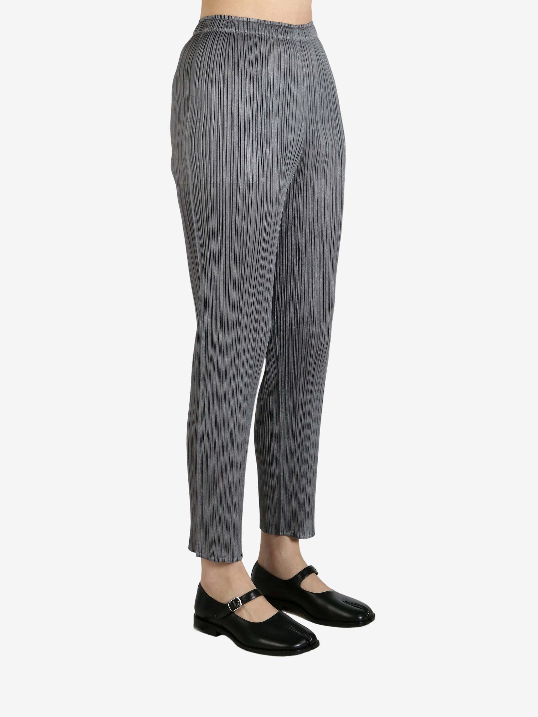 Issey Miyake Pleated Straight-leg Trousers In Grey
