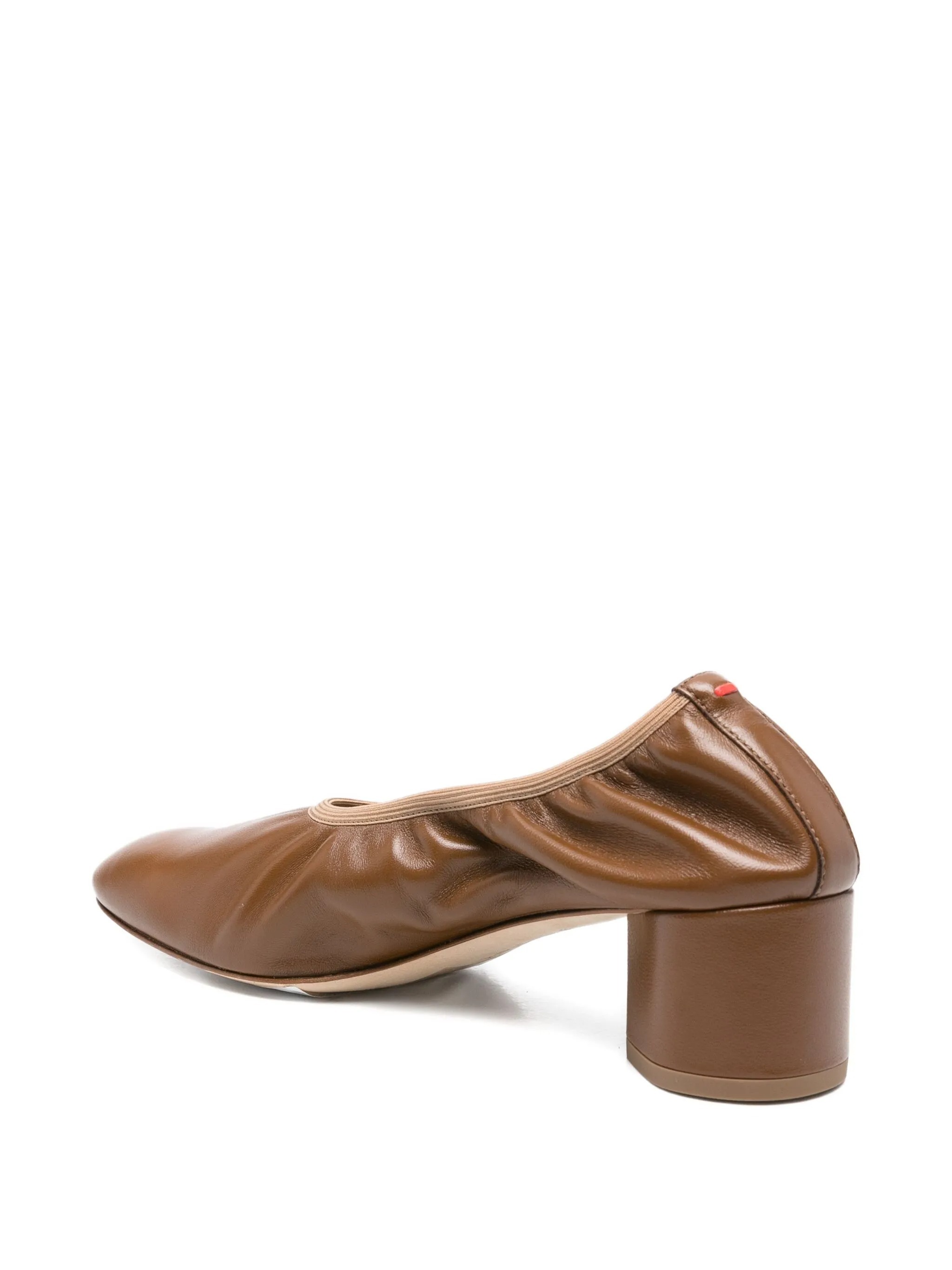 Aeyde 45mm Elastic-panel Block-heel Pumps In Brown