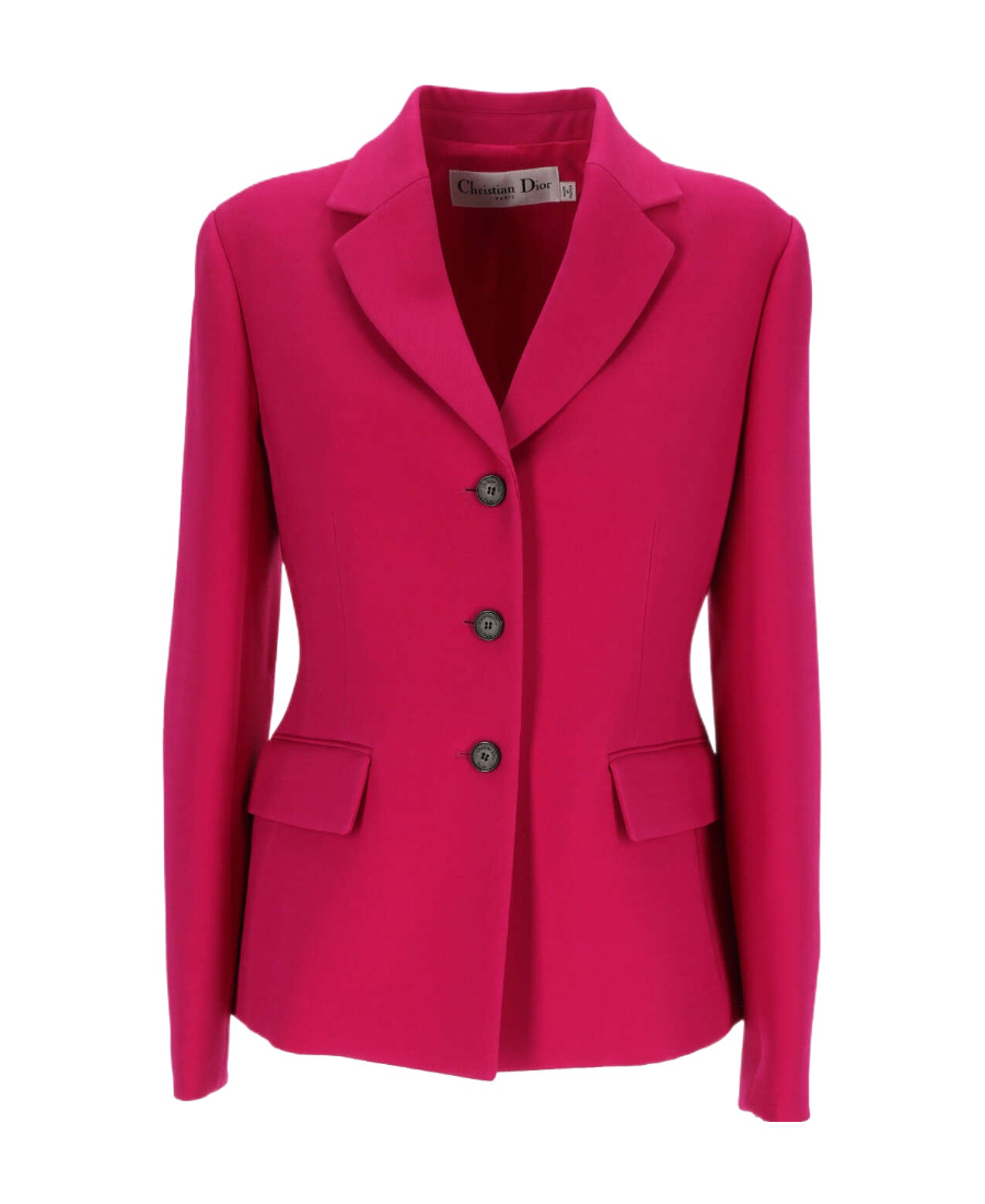 Dior Single-breasted Wool Suit Jacket In Red