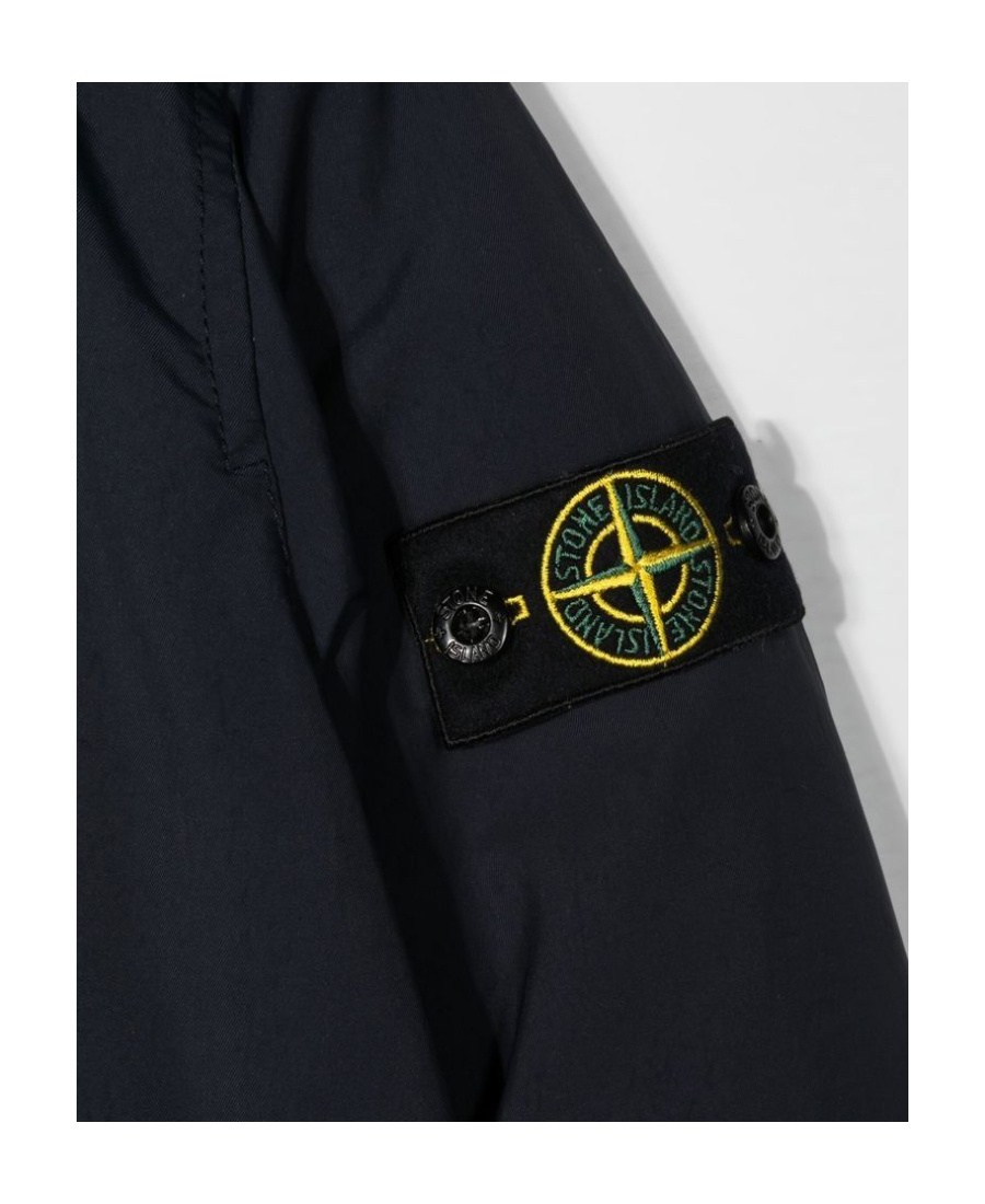 Stone Island Logo-patch Bomber Jacket In Blue