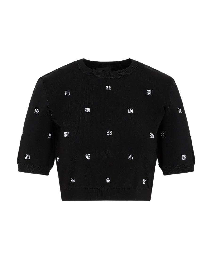 GIVENCHY GIVENCHY LOGO DETAILED SHORT SLEEVED CROPPED TOP