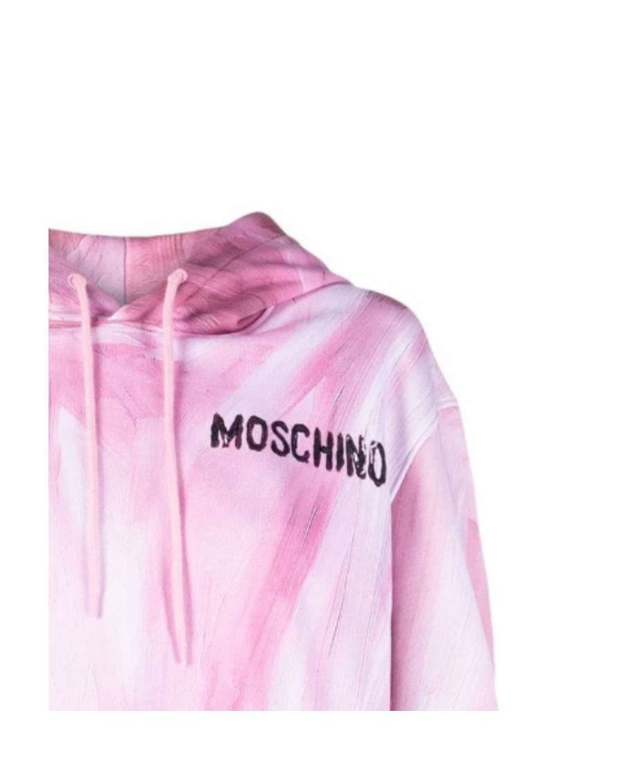 Moschino Women's Sweatshirt Hood Hoodie Painting In Pink