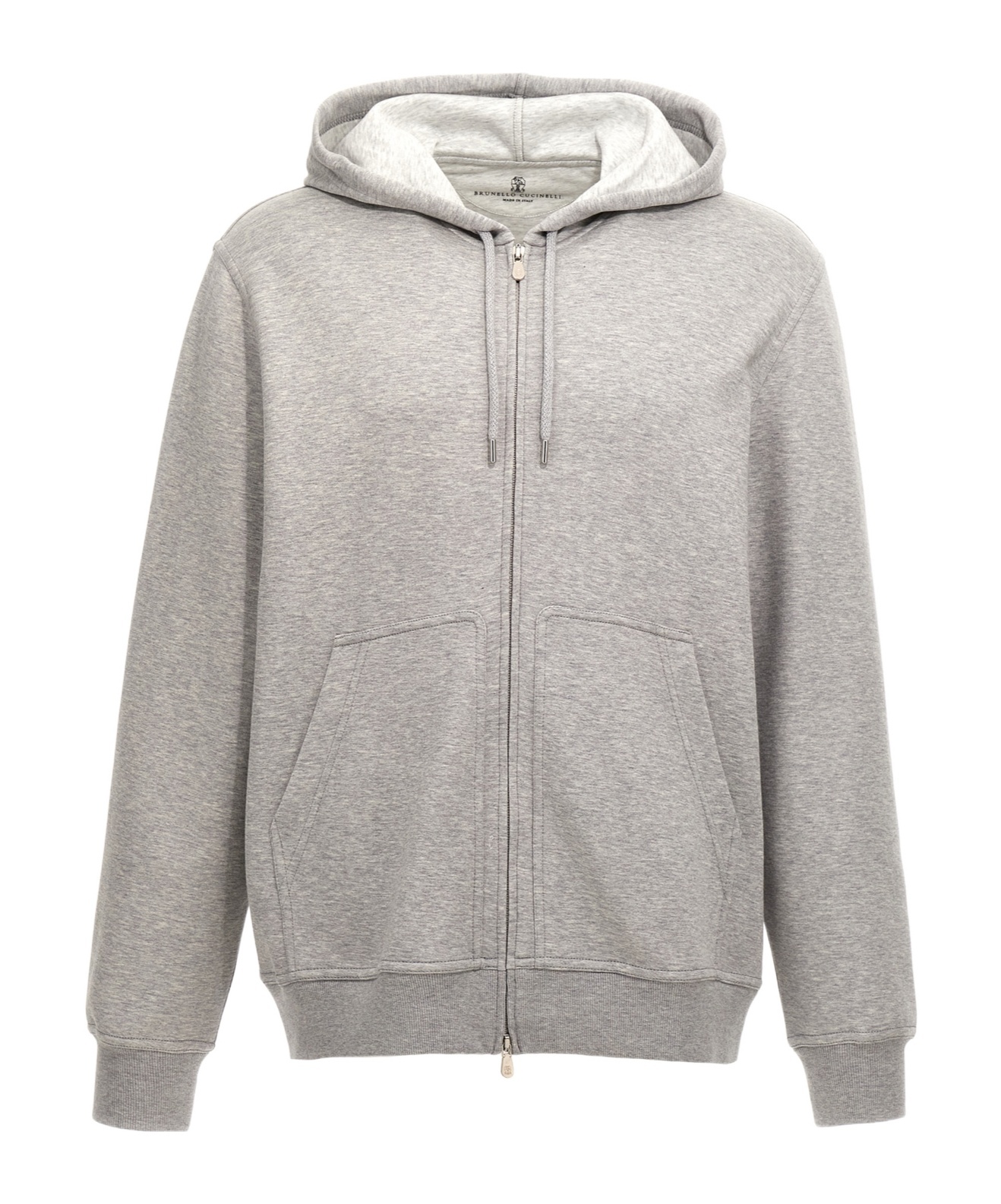 Shop Brunello Cucinelli Mélange Hoodie In Gray