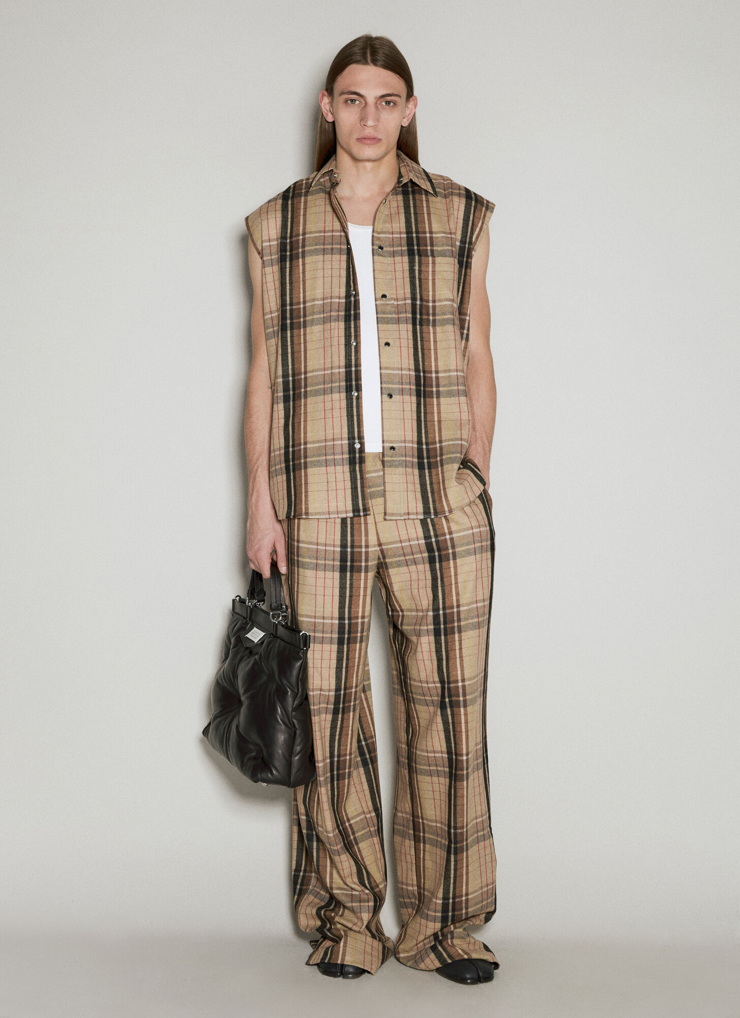 Shop Vtmnts Sleeveless Shirt In Brown