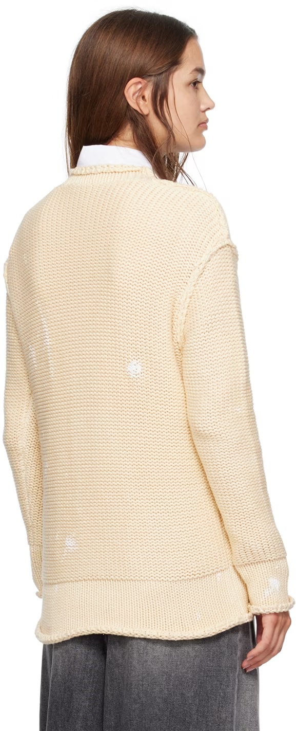 R13 Crimped Knitted Cardigan In Nude