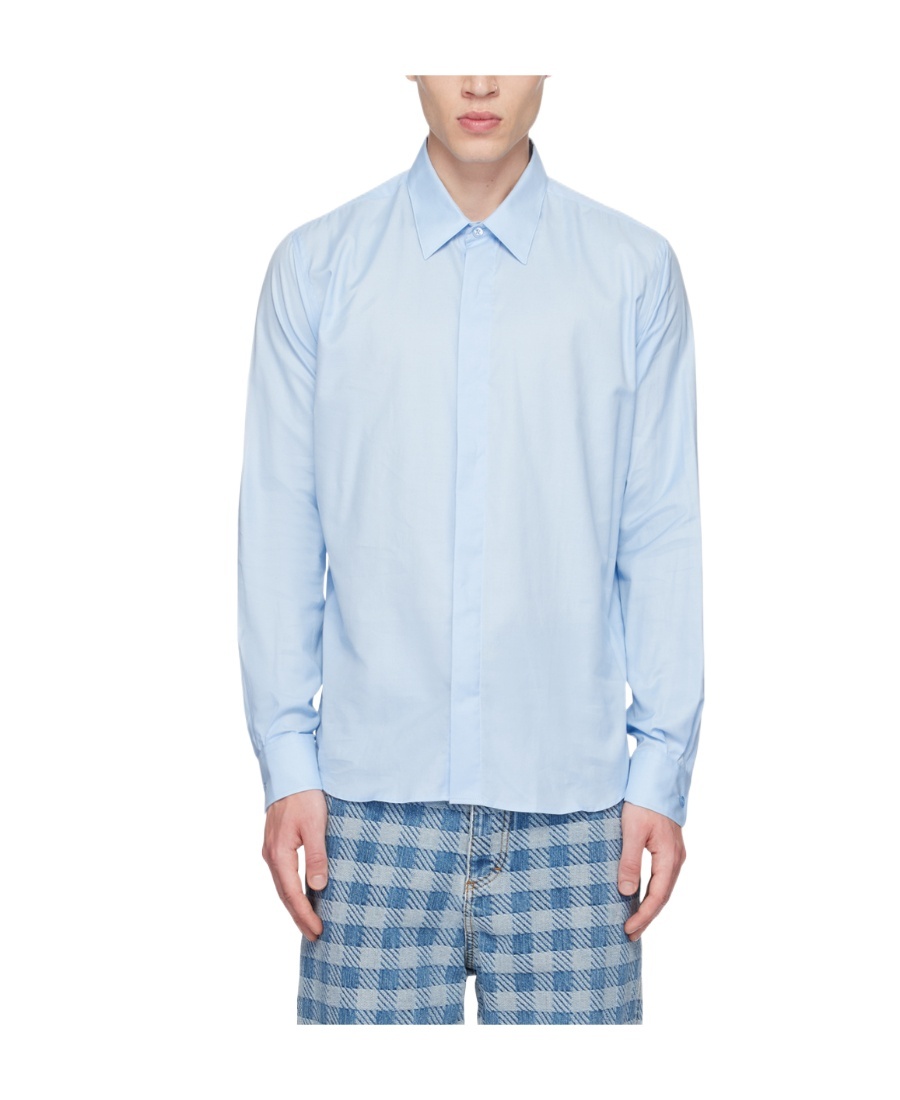 Ami Alexandre Mattiussi Button-up Long-sleeved Shirt In Blue