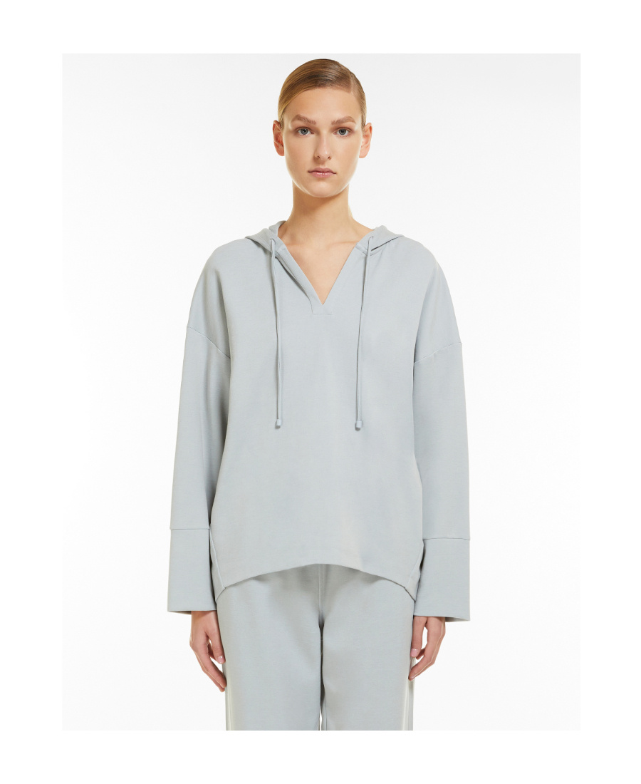 Shop Max Mara Hooded Hoodie With Large Profile In White