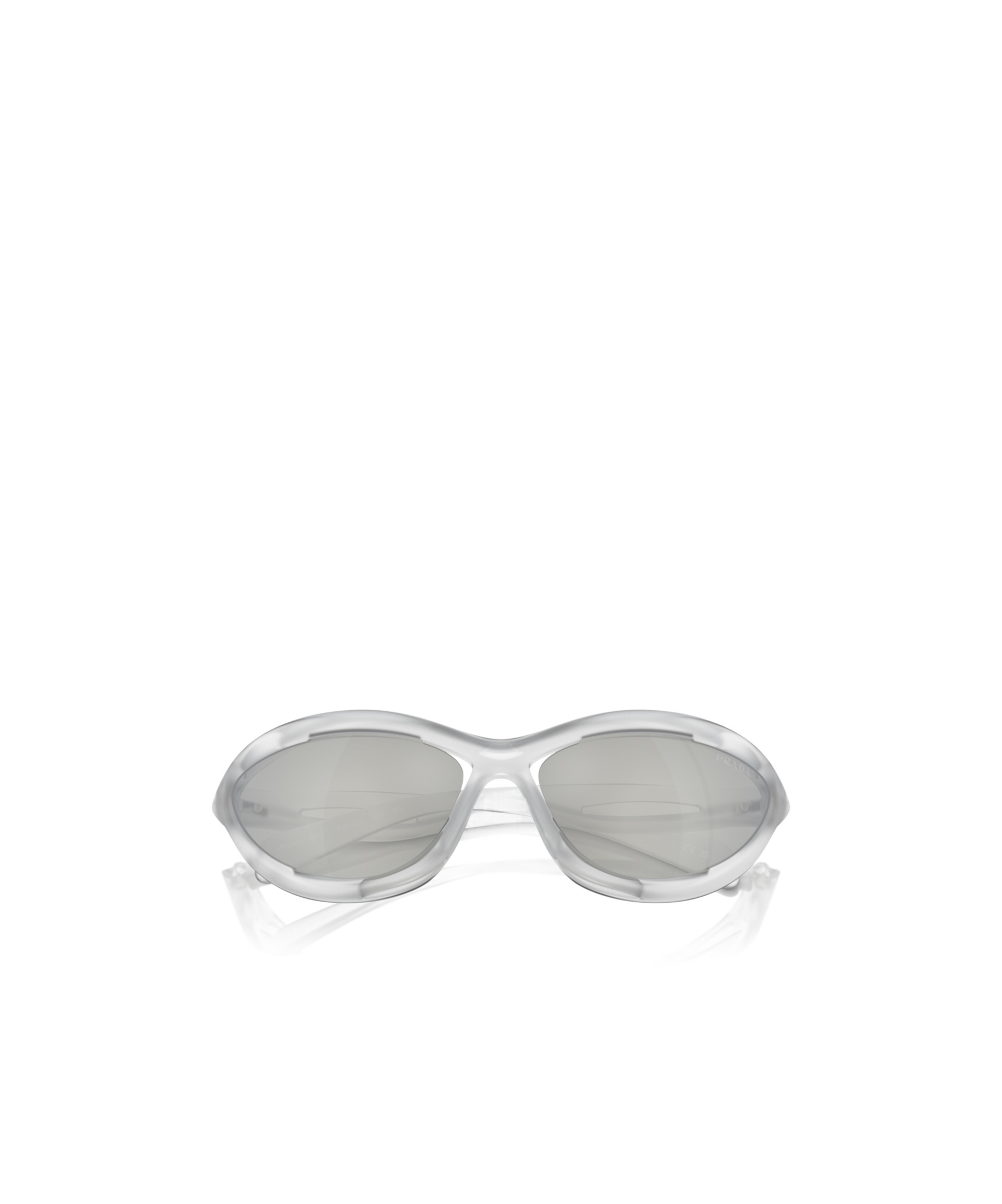 Prada Eyewear Oval Frame Sunglasses In Gray