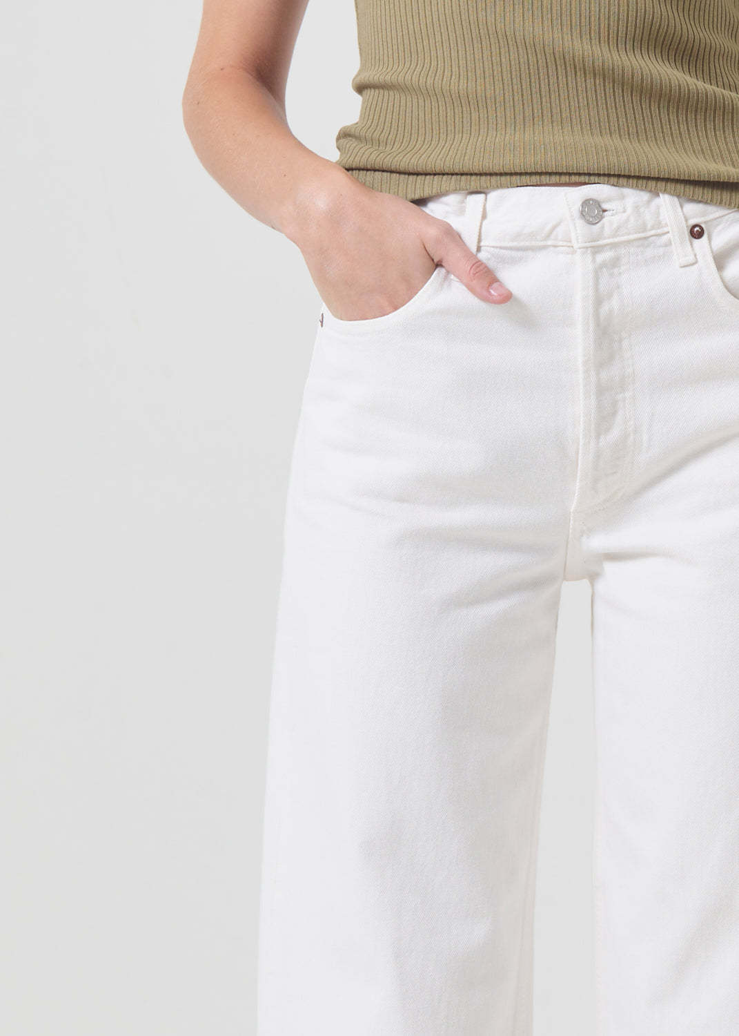 Agolde 90s Crop Mid Rise Loose Straight Jean In Element In White