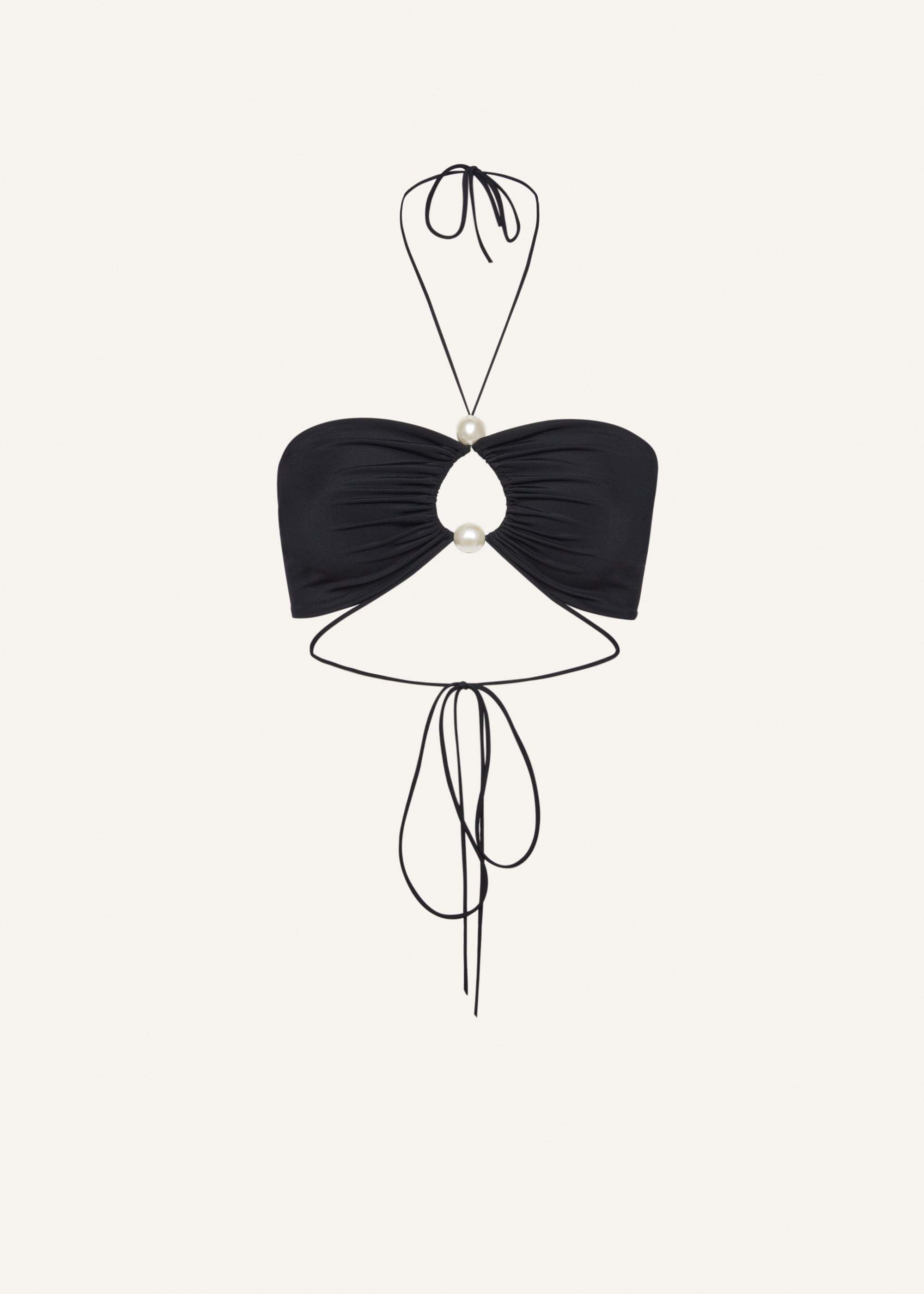 Magda Butrym Jersey Halter Bikini Top In Black