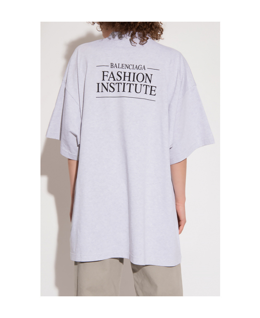 Balenciaga Couture Embroidered Oversized T-shirt In Gray