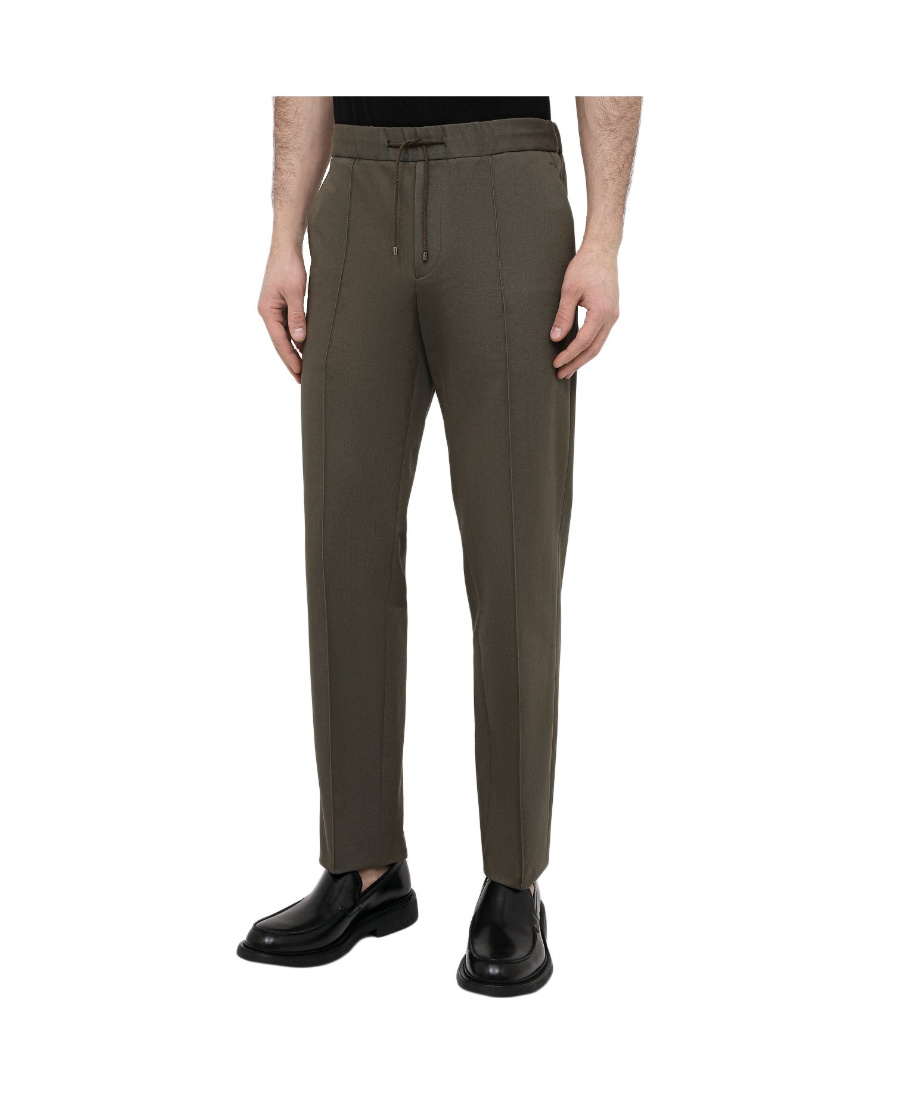 Valentino Draw Rope To Design Casual Pants In Brown