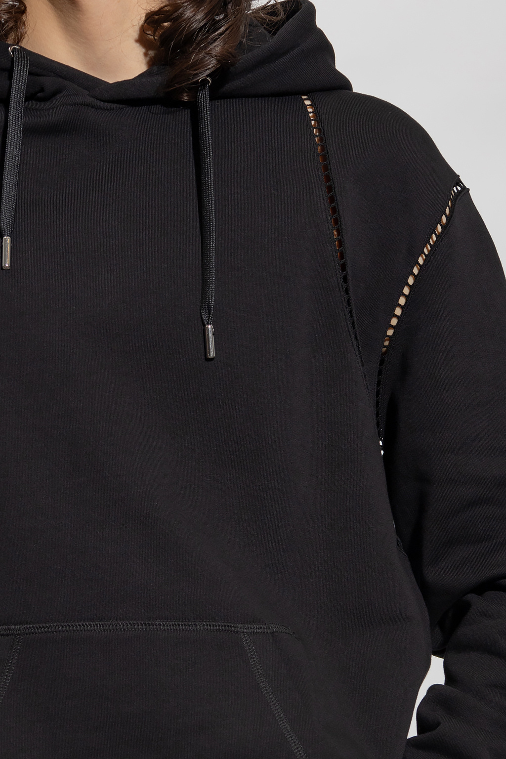 Alexander Mcqueen Long-skeeve Cotton Hoodie In Black