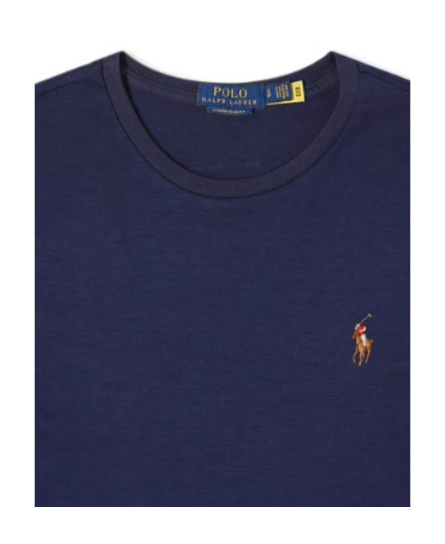 Polo Ralph Lauren Custom Slim-fit In Pima Cotton T-shirt In Blue