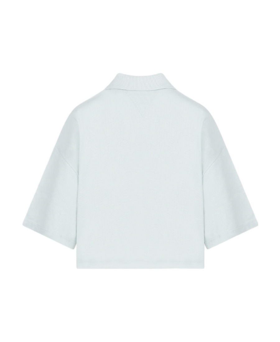 Bottega Veneta Cropped Short-sleeved Polo T-shirt In Green