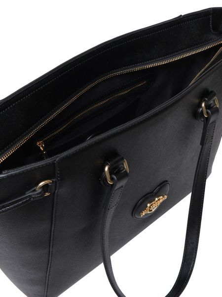 Moschino Love Saffiano Faux Leather Tote Bag In Black
