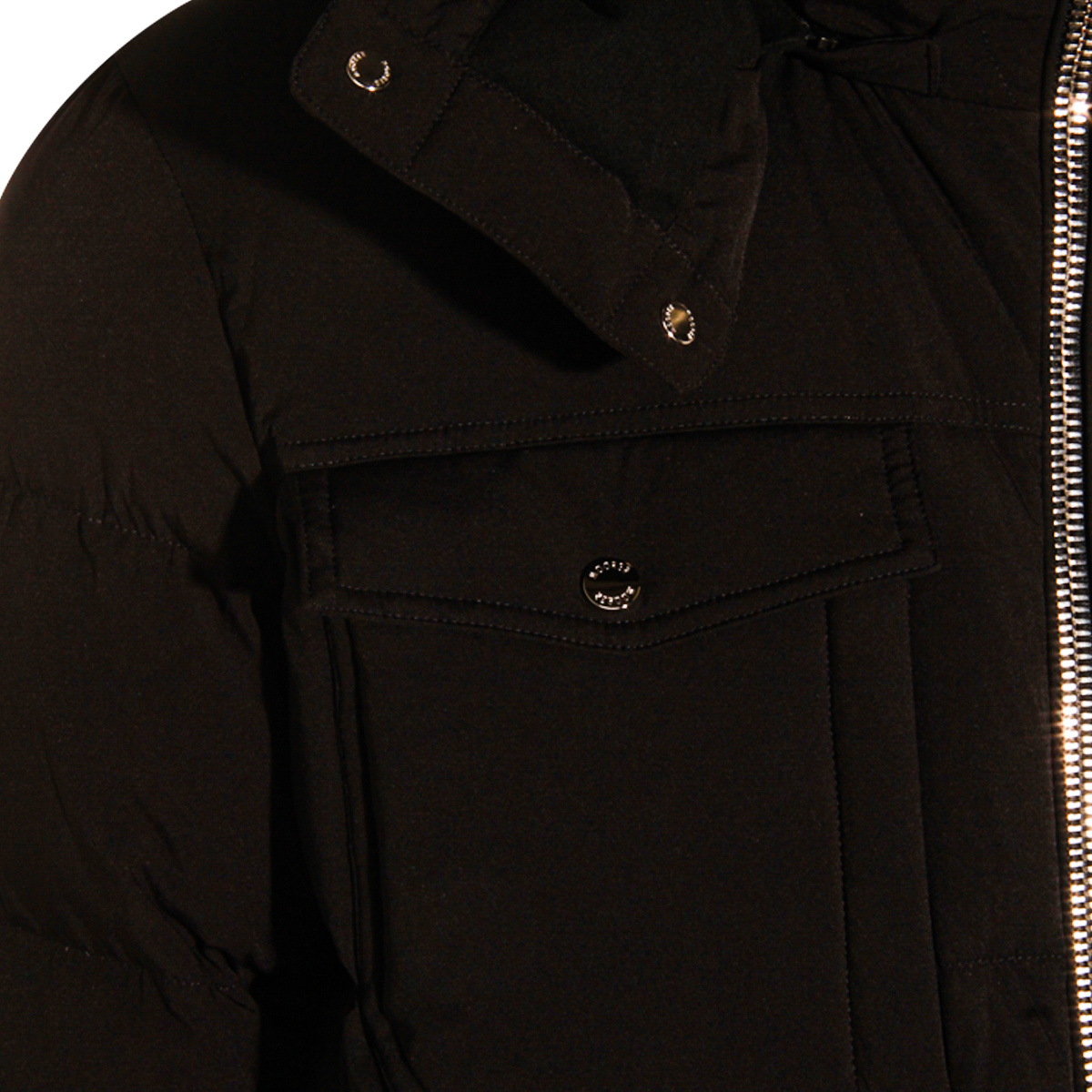 Moorer Puffer Jackets With Hood And Quilted Design In Black