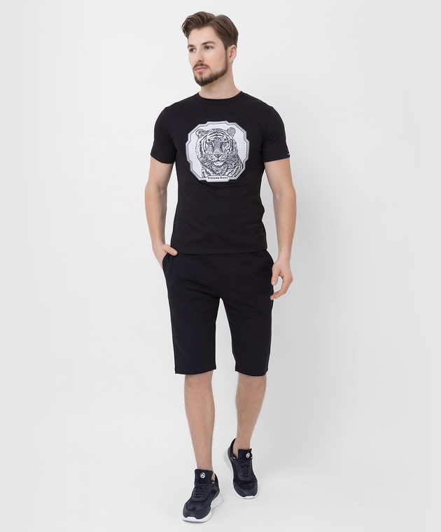 Stefano Ricci Logo Embroidery Detail Short-sleeved T-shirt In Black