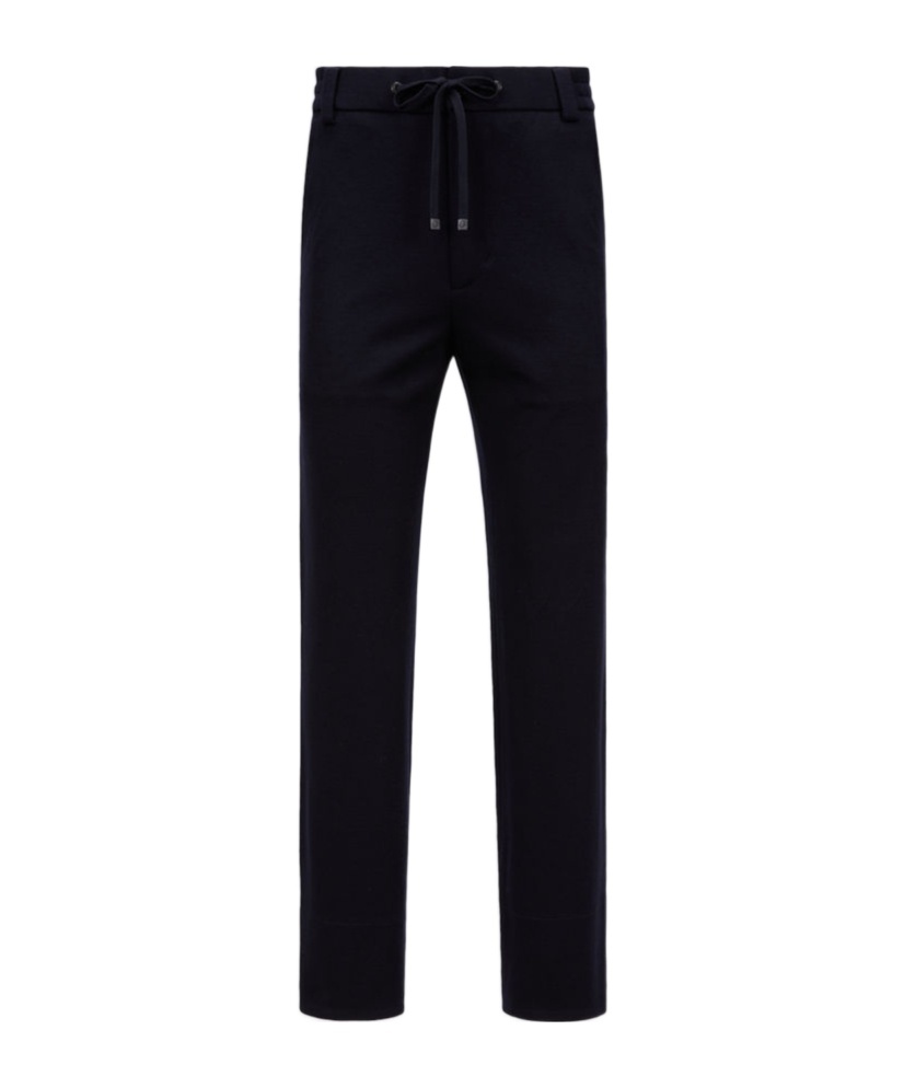Moncler Cotton Trousers In Blue